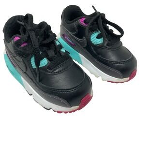 Nike Air Max 90 Shoes S833416-033 5C Toddler Baby Sneaker Shoes Black Pink Multi